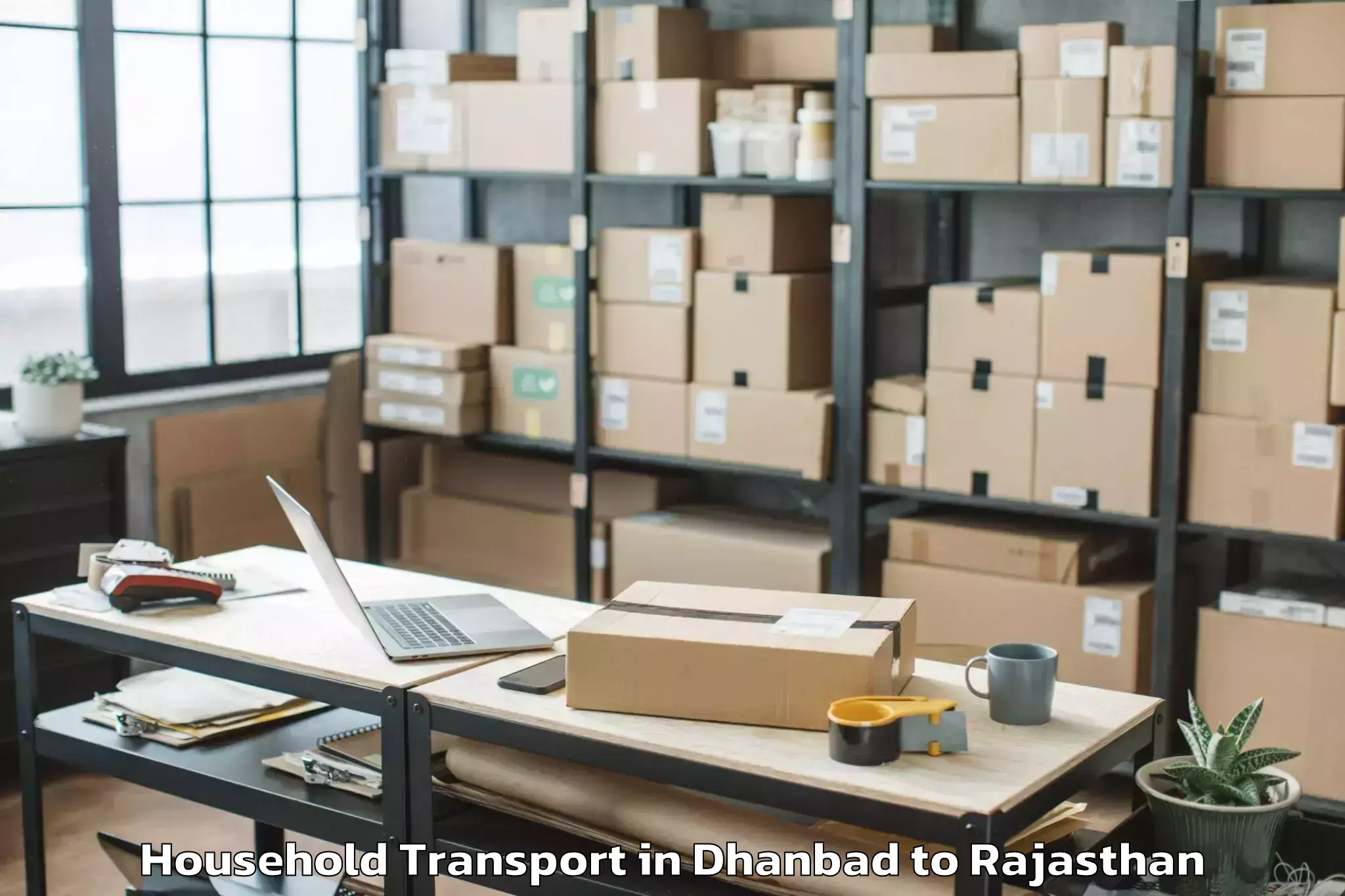 Book Dhanbad to Udaipur Airport Udr Household Transport Online